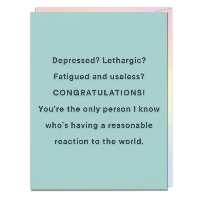 Reaction to the World Encouragement / Friendship Card